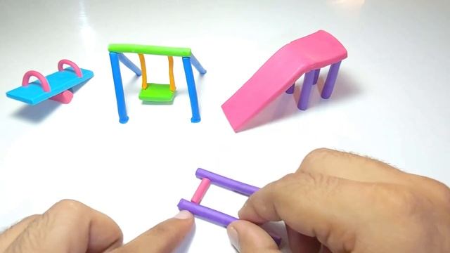 DIY How to Make Miniature Polymer Clay Playground Set with Swing| Family Fun Play, Slide, Basketbal смотреть онлайн