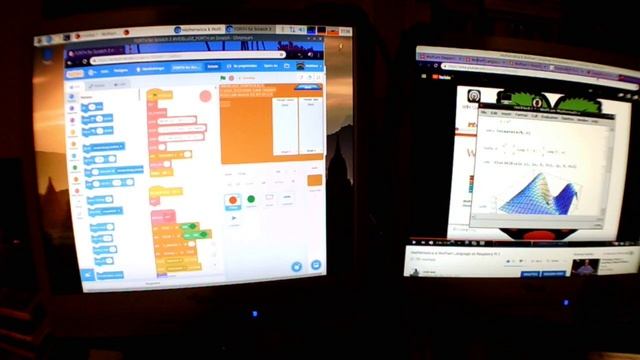 Raspberry Pi 4 & Mathematica 12.0 & två skärmar & Scratch 3 смотреть онлайн
