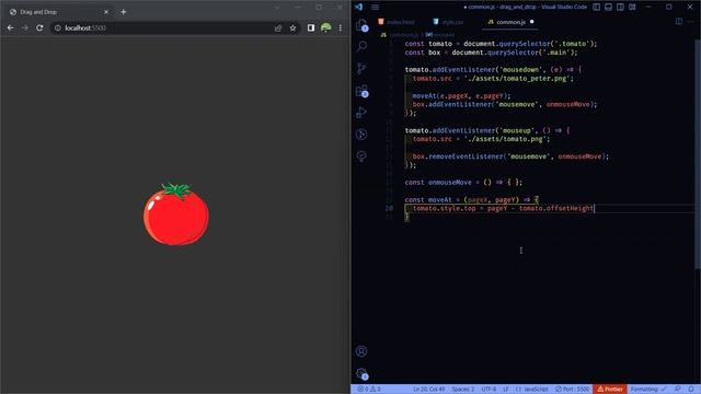 Drag and Drop проект "Помидорка Питер" | Drag'n'Drop Project "Peter Tomato" | html css javascript смотреть онлайн
