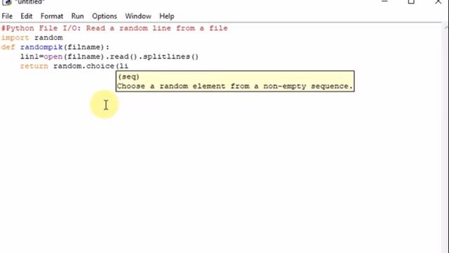 Python File I/O: Read a random line from a file смотреть онлайн