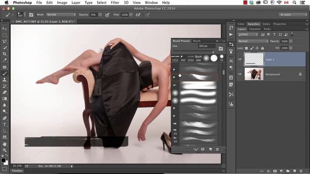 Brush changes in Photoshop CC 2014 смотреть онлайн