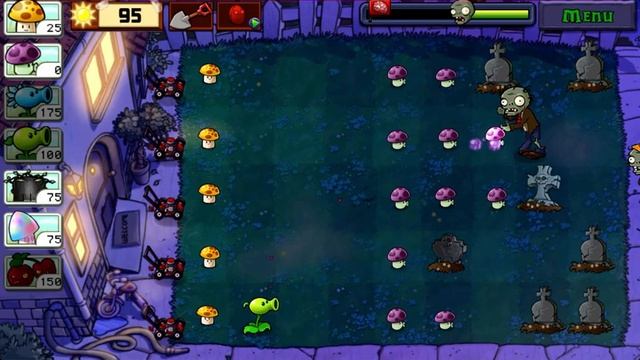 Unlocking The Scaredy-Shroom! Night Level 6 - Plants vs Zombies (PvZ) смотреть онлайн