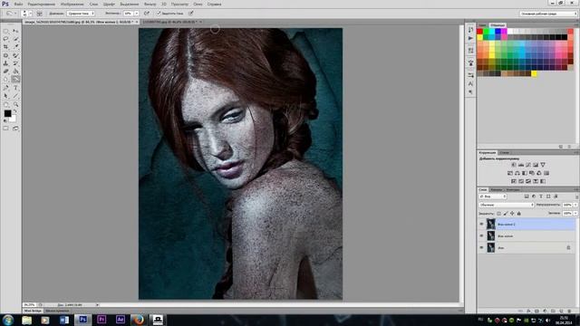 Photoshop обработка - Состаривание портрета. смотреть онлайн