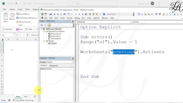 Errors In VBA | VBA Errors | Types Of Errors In Excel VBA