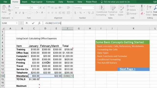 Excel 2016 Basics: SUM, MIN, AVERAGE, COUNT etc. - Excel Made Easy смотреть онлайн