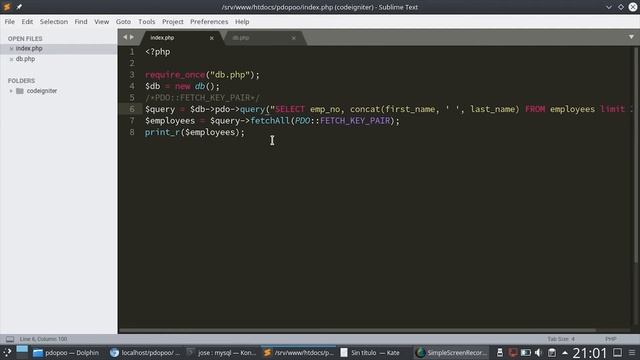 123 - PHP PDO: Indexar con ID: PDO::FETCH_KEY_PAIR [PHP 7 - Español] смотреть онлайн