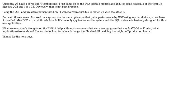 Databases: Number of TempDB files if we can't use parallelism смотреть онлайн