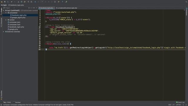 Facebook Login API Using PHP смотреть онлайн