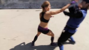Kung Fu Girl vs Karate Guy Fight Scene | Knuckles vs Ryuken (Slug Street Scrappers)