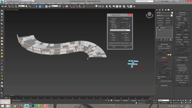 3DS MAX Tool Spacing Tool Дублирование вдоль пути смотреть онлайн