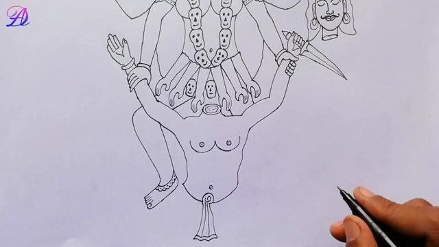 How to Draw Kali Mata Easily | Mahakali Mata Drawing | by Drawing Art смотреть онлайн