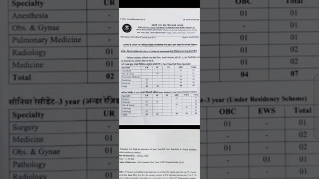 ESIC Hospital urgent 12 post New notification recruitment смотреть онлайн