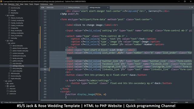 Jack & rose wedding | HTML Template to PHP website | Quick programming tutorial | Part 5/5 смотреть онлайн