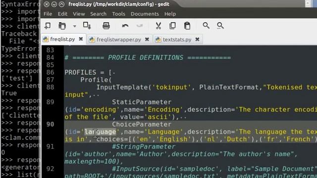 CLAM Tutorial - 4 - Writing a python client to connect to the webservice смотреть онлайн