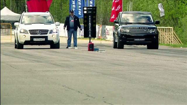 Porsche Cayenne Turbo Gemballa vs Land Rover RRS vs Mercedes Benz ML63 AMG. смотреть онлайн