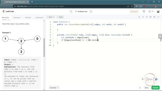 Find Closest Node to Given Two Nodes | LeetCode 2359| Medium | Java Code смотреть онлайн