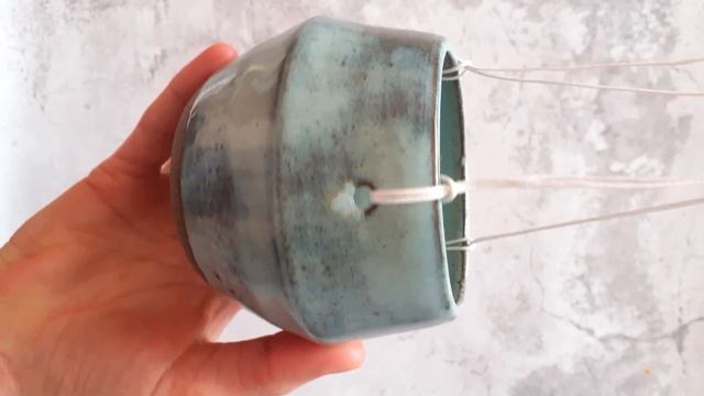Горшок подвесной - Бирюзовый - Каменная керамика смотреть онлайн