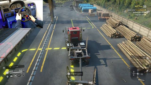 New Truck Boar 45318 - Long Logs Delivery | SnowRunner Cockpit Car Simulator Gameplay смотреть онлайн