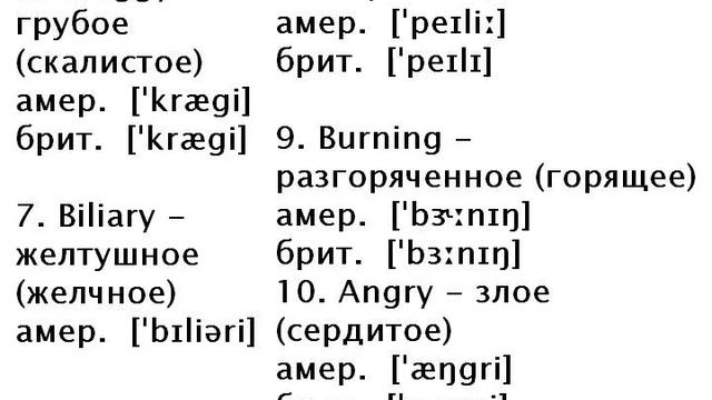 20 СЛОВ (7) Английские слова с транскрипцией и переводом смотреть онлайн