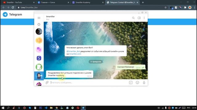Подключение Telegram бота к онлайн школе для уведомлений смотреть онлайн