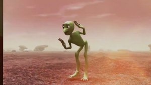 Танцующий зелёный инопланетян.  Видио с эффектами,  смешное.