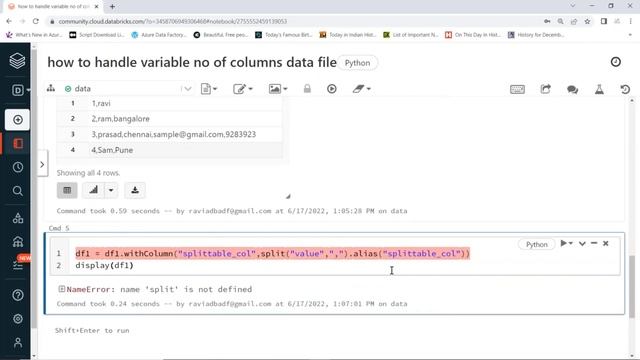 pyspark scenarios 2 : how to read variable number of columns data in pyspark dataframe #pyspark #ad смотреть онлайн