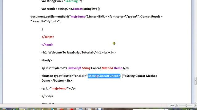STRING CONCAT METHOD IN JAVA SCRIPT DEMO смотреть онлайн