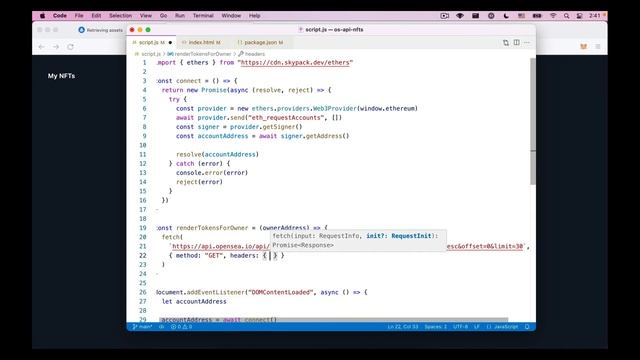 How to display all NFTs from the wallet using the Opensea API смотреть онлайн