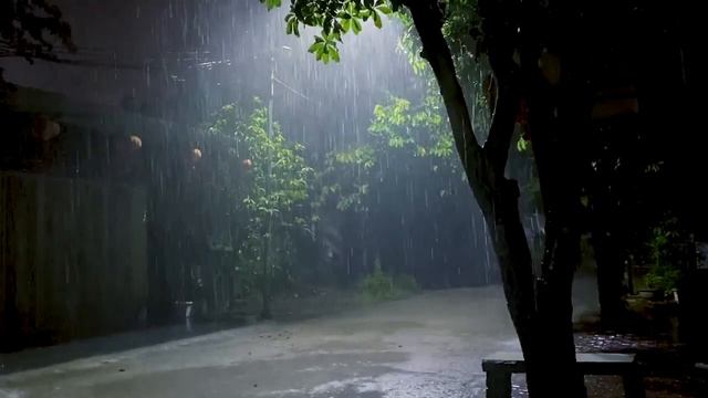 99% мгновенно засыпают - Шум дождя на крыше в тропическом лесу - Звуки дождя и грома для сна смотреть онлайн