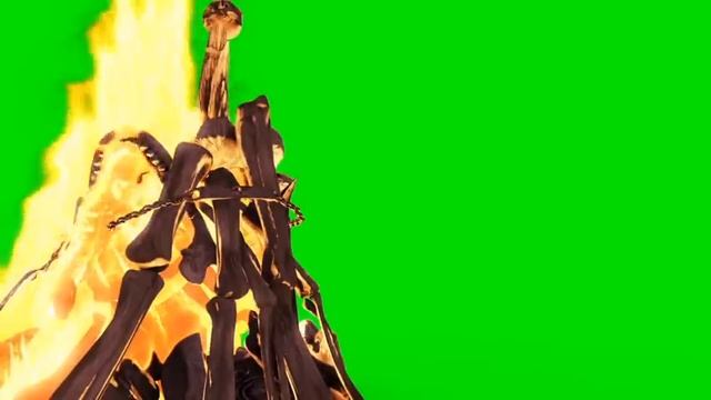 Green Screen Burning Skull Stack Fire - Footage PixelBoom смотреть онлайн
