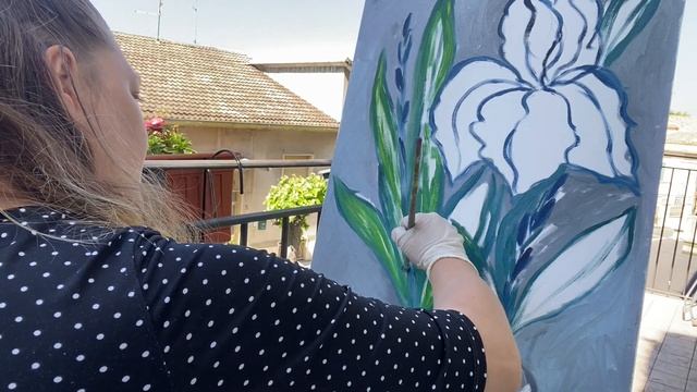 МАСТЕР-КЛАСС ОТ САМOУЧКИ! РИСУЕМ МАСЛОМ ИРИС! смотреть онлайн