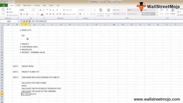 Terminal Value - Meaning, Formula, Example, Calculation in Excel