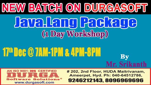 Java.Lang Package by Mr. Srikanth On 17th Dec 2017 @7AM-PM & 4PM-8PM At Maitrivanam(HYD) смотреть онлайн