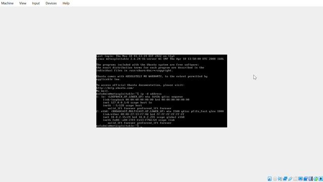 Metasploitable 2 Running Oracle VM VirtualBox Full Screen For IP etc смотреть онлайн