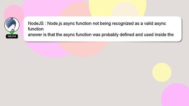 NodeJS : Node.js async function not being recognized as a valid async function смотреть онлайн