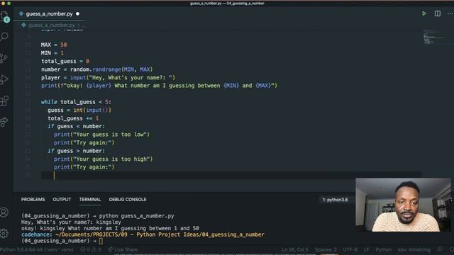 Python Guessing Number Project Idea For beginners смотреть онлайн