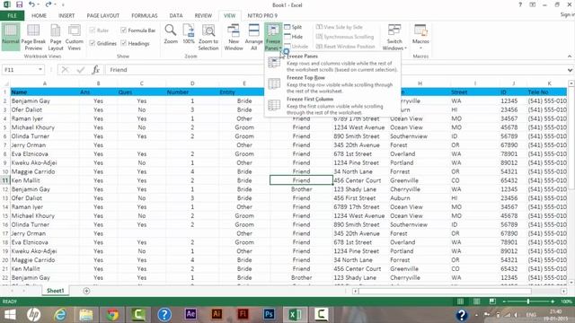 How to freeze specific Row and Column in Microsoft excel 2013. смотреть онлайн