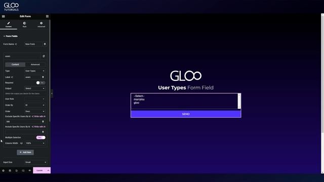 User Type Field - Select website users from an Elementor Form смотреть онлайн