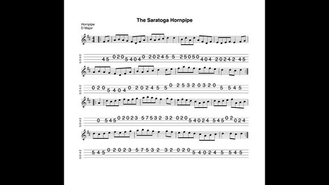 The Saratoga Hornpipe - in D Major; tabbed for mandolin and played by Aidan Crossey смотреть онлайн