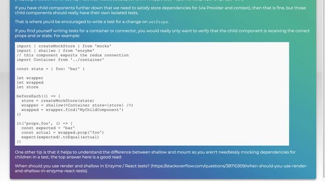 using enzyme.mount().setProps with a react-redux Provider смотреть онлайн