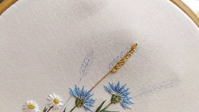 Embroidery Wheat. How To Emroidery Wheat. Botanical Embroidery./ Как вышить колоски пщеницы.