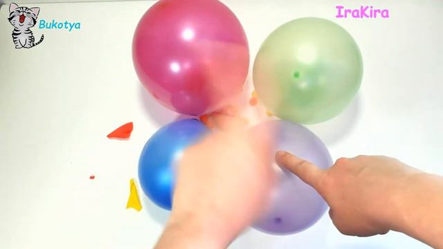Лопаем шарики с конфетами Скитлс! Учим цвета на русском языке! смотреть онлайн