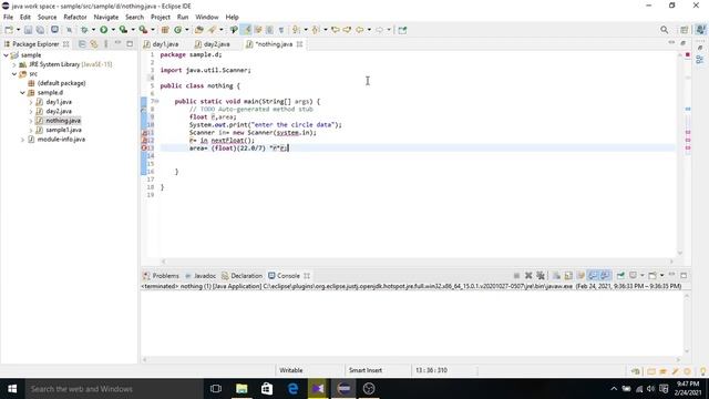 #3 Java use to find radius and area program смотреть онлайн