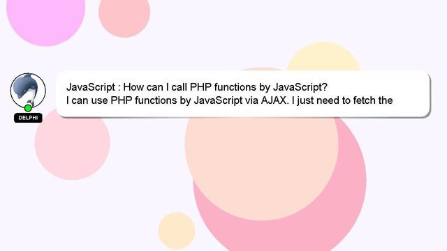 JavaScript : How can I call PHP functions by JavaScript? смотреть онлайн