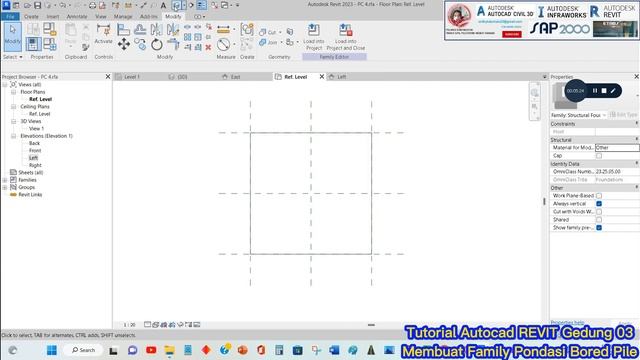 Tutorial Autocad REVIT 03 PILE CAP dan Family Pondasi PC 4 смотреть онлайн