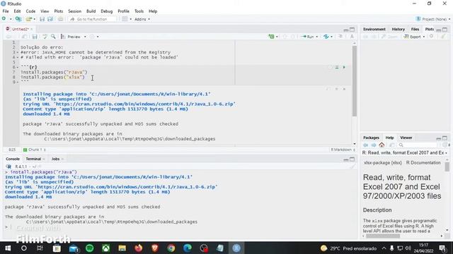 R - Corrigir erro ao abrir a biblioteca XLSX - Java_Home cannot determined from the Registry. смотреть онлайн