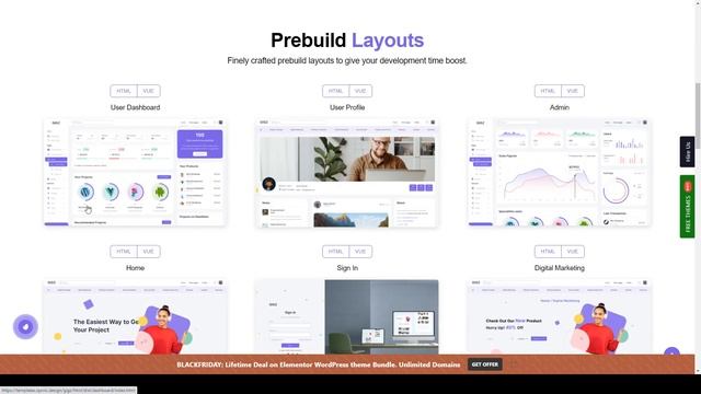 Gigz HTML and VueJs Service Marketplace Landing Page and Admin Template IT solutions IT services смотреть онлайн