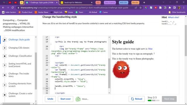 Challenge: Style guide Khan Academy| Day 13 of JS смотреть онлайн