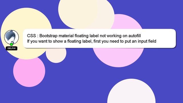 CSS : Bootstrap material floating label not working on autofill смотреть онлайн