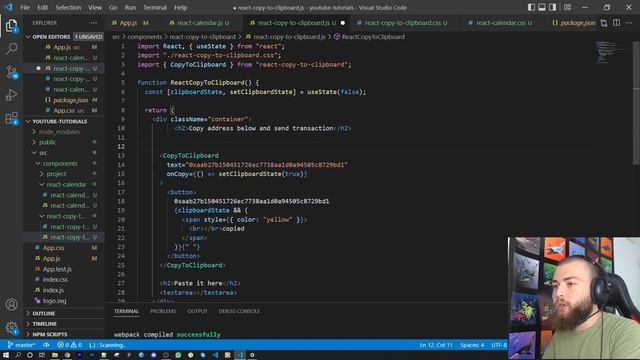 Copy To Clipboard in ReactJS | How to Copy and Paste Text to Clipboard in React смотреть онлайн